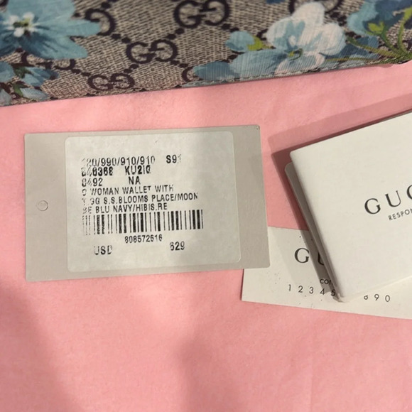 NWT Authentic Gucci Supreme Monogram Blooms Chain Wallet Blue - Picture 11 of 15
